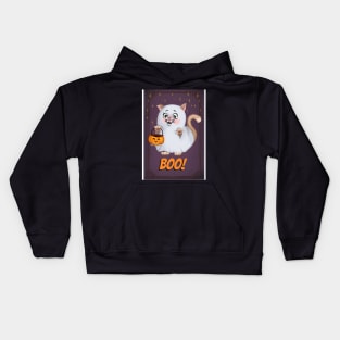 Cute little ghost cat Kids Hoodie